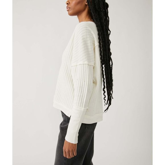 NWOT FREE PEOPLE New Magic Thermal size Large in color Bones / cream - Picture 3 of 13